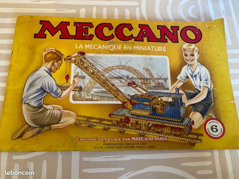 MECCANO 1915 AFFICHE DE MAGASIN  La Mécanique en miniature  28 cm x 37 cm
