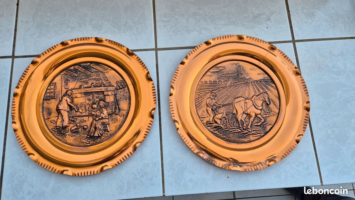 Lot De 2 Bouchées De Cheval Décoratives - Acier Et Cuivre (5,25") - Occasion
