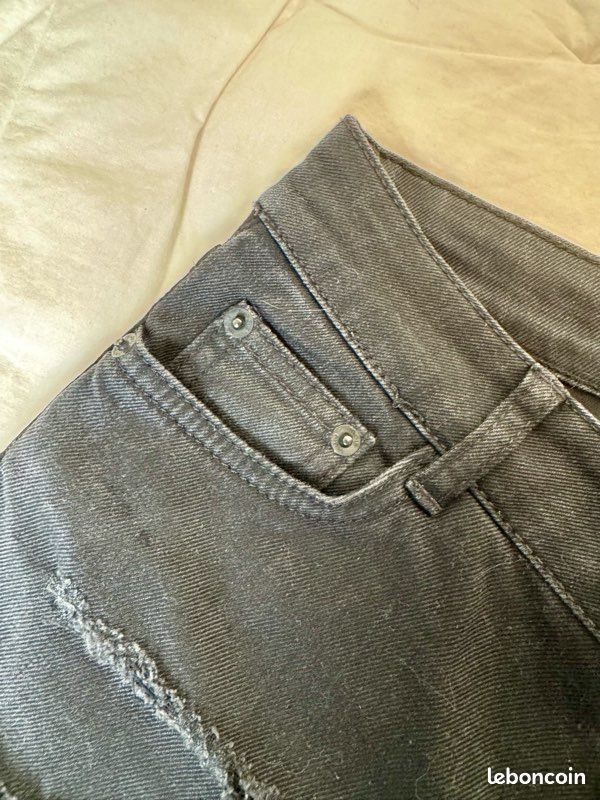 Jean Maje Skinny élastique Noir - Taille S (72 Cm) - Style Vintage Délavé