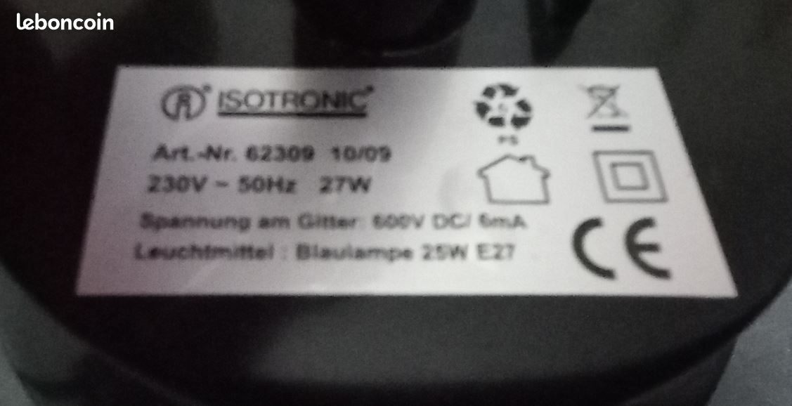 Ampoule Rechange Pour Destructeur Insectes Isotronic 62306 - Lampe UV