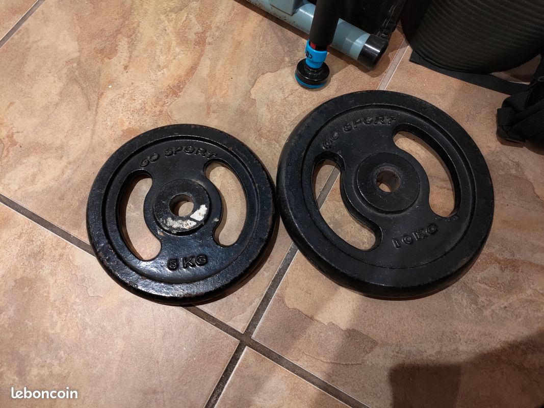 Lot Poids disque de musculation 10kg 5kg (image 1)