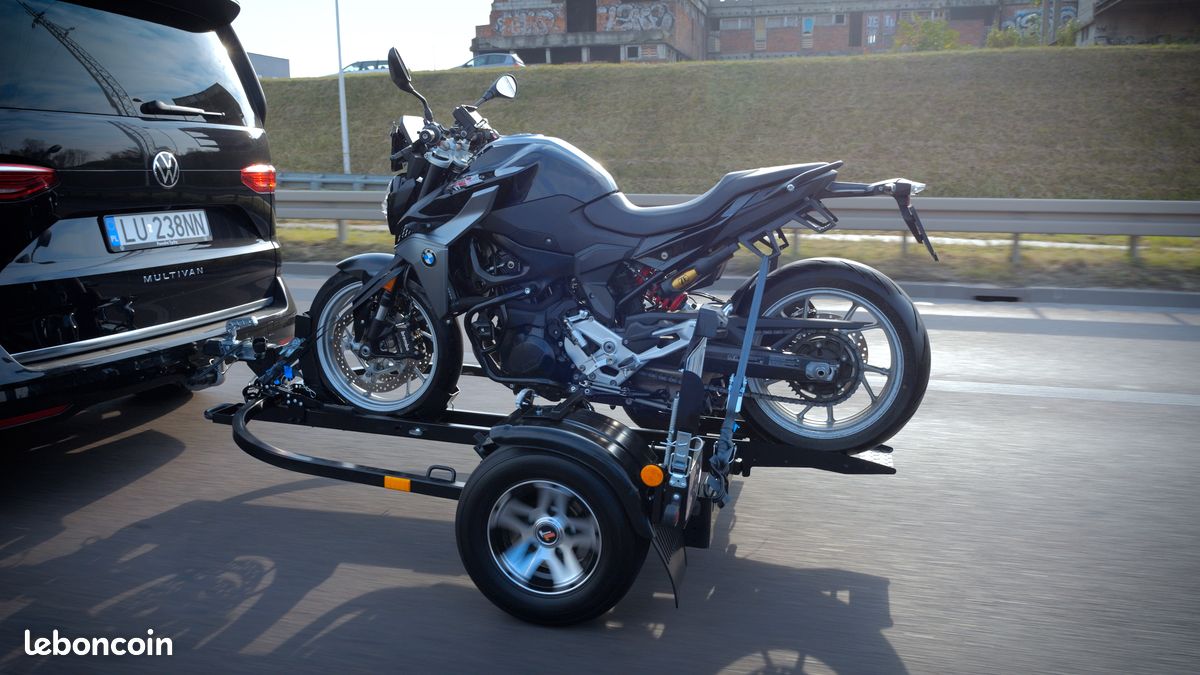 Remorque PORTE MOTO ABAISSABLE, PLIABLE, compatible Scooter, MP3, SMART BIKER France (image 1)