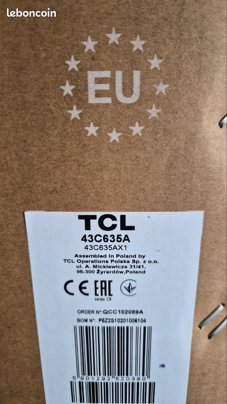 Téléviseur neuf Tcl Qled 4K 43" (image 2)