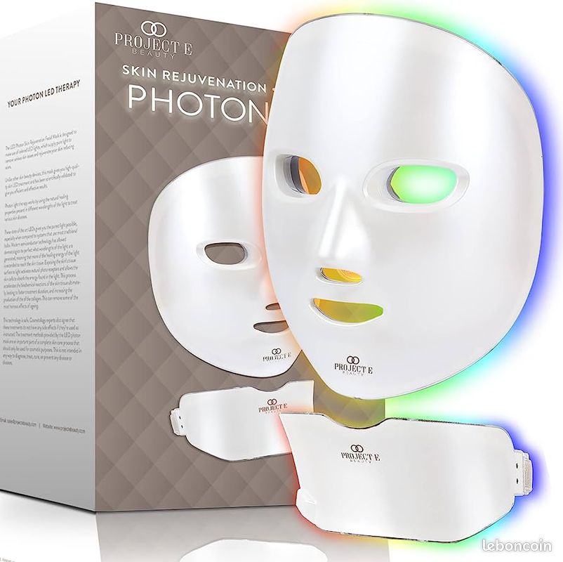 Masque De Luminothérapie LED 7 Couleurs - Soin Beauté Du Visage Anti-âge