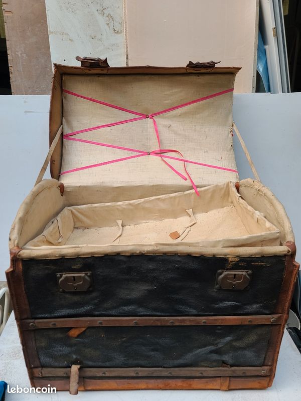 Ancienne malle transport valise malette vintage retro déco (image 4)