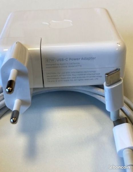Chargeur Apple usb-c 87W A1719 (image 2)