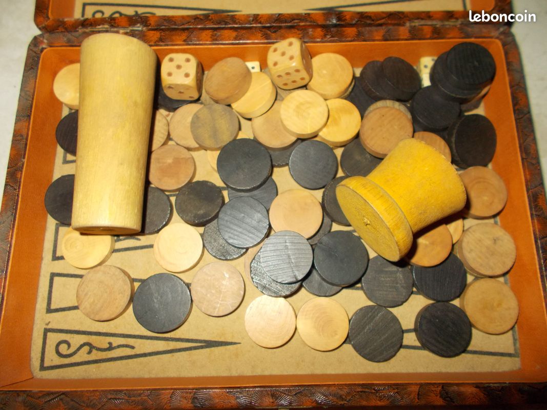 Jeu De Jacquet/Backgammon Ancien En Bois - Coffret Complet - Fabriqué En France - État Occasion Bon