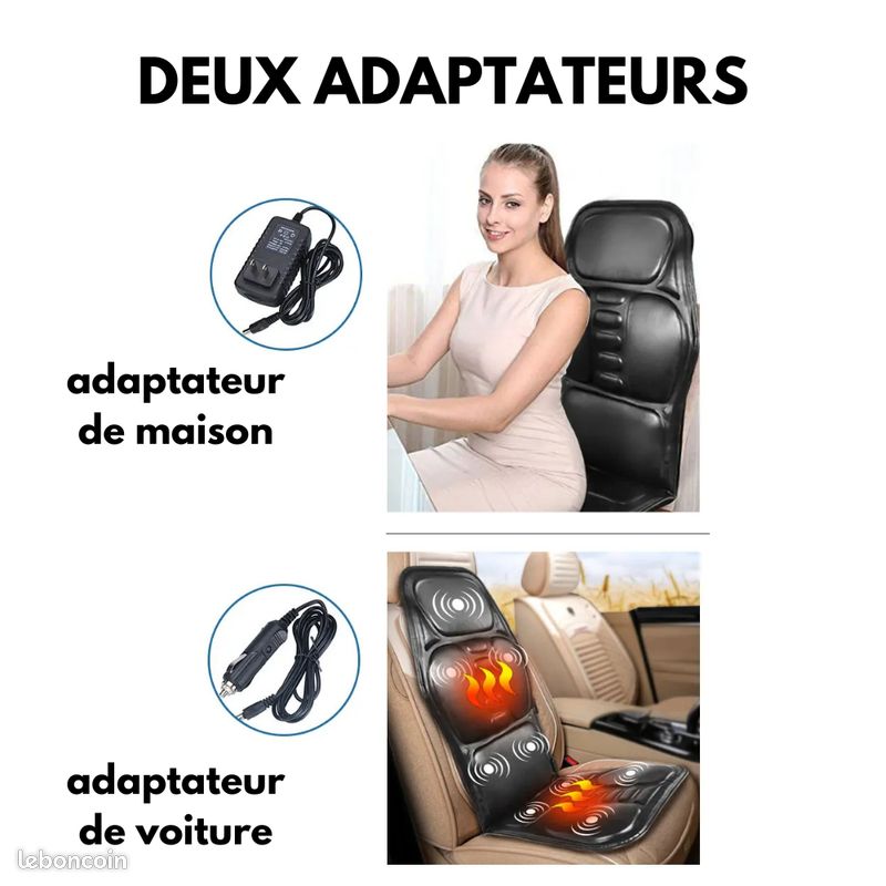 Coussin De Massage Chauffant Et Vibrant - Pour Le Dos, Voiture, Bureau, Maison - Neuf