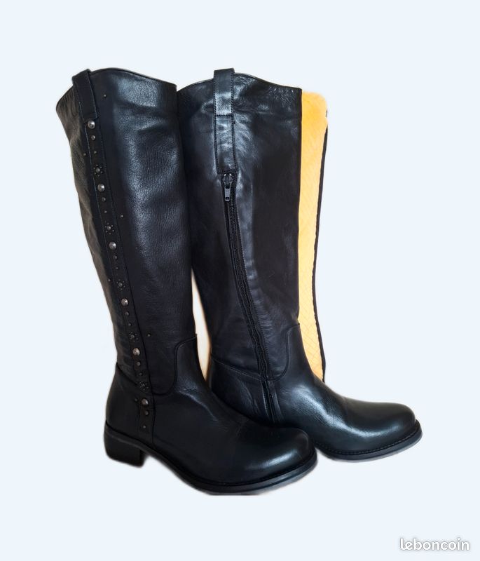 Bottes Neuves Cuir noir (image 1)