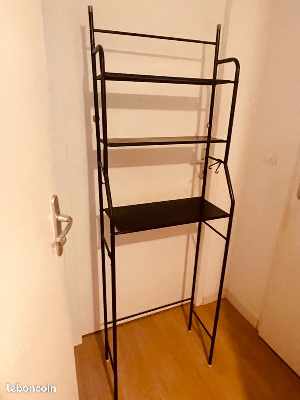 Étagère meuble Wc noir (image 2)