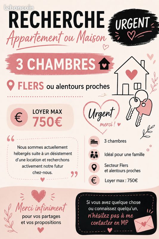Appartement 4 pièces 60 m² · à Flers · 60 m² · 750 €