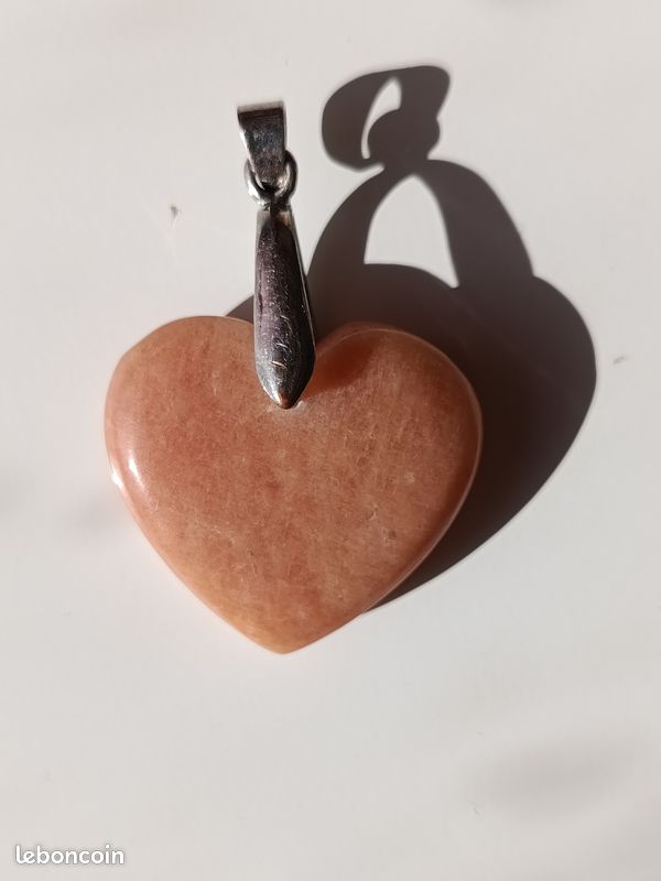 Pendentif cœur aventurine orange (image 1)