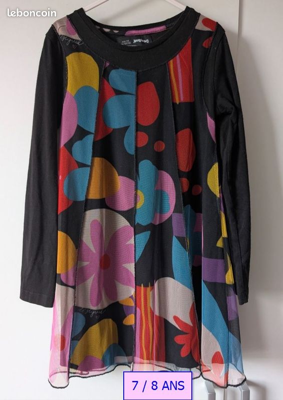 Tunique/haut DESIGUAL Pour Fille - Taille 7/8 Ans - Occasion Très Bon état