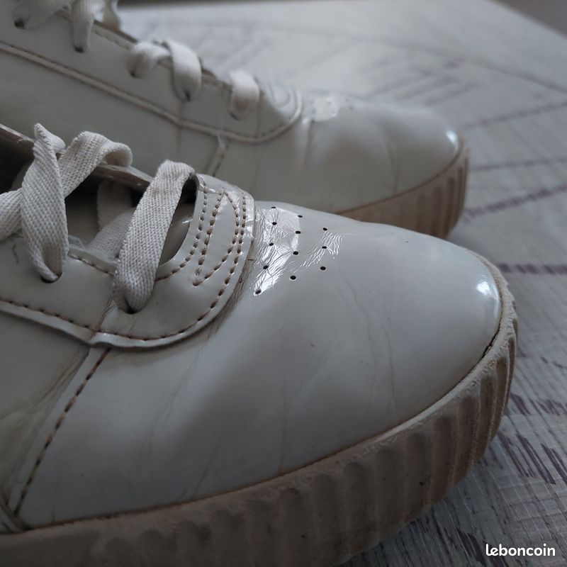 Vernis Femme Basket Puma Vernis Blanche Sneakers Femme Blanches