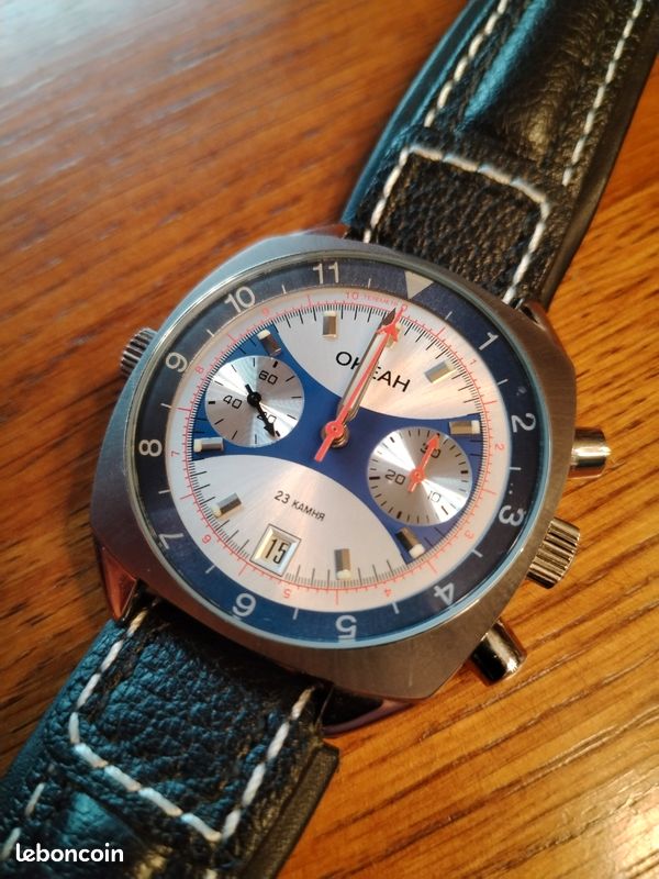Montre Chronographe Mécanique Poljot Homme - Fonctionne - Occasion - Pièce Vintage