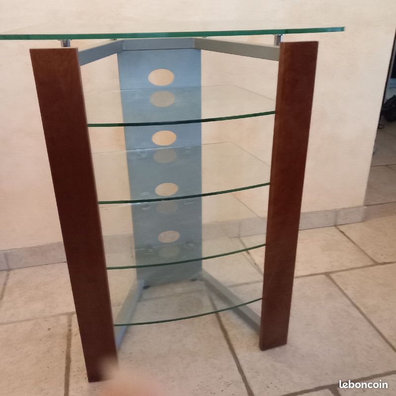 Meuble télé 5 étagères en verre (image 2)