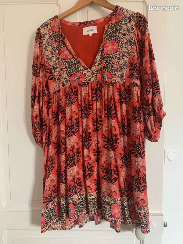 Robe Ba&sh Jaune - Taille L (FR 38-40-42) - Longueur Midi - Occasion Parfaite