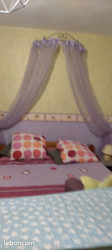 Vend ciel de lit avec rideaux et anneaux (image 6)