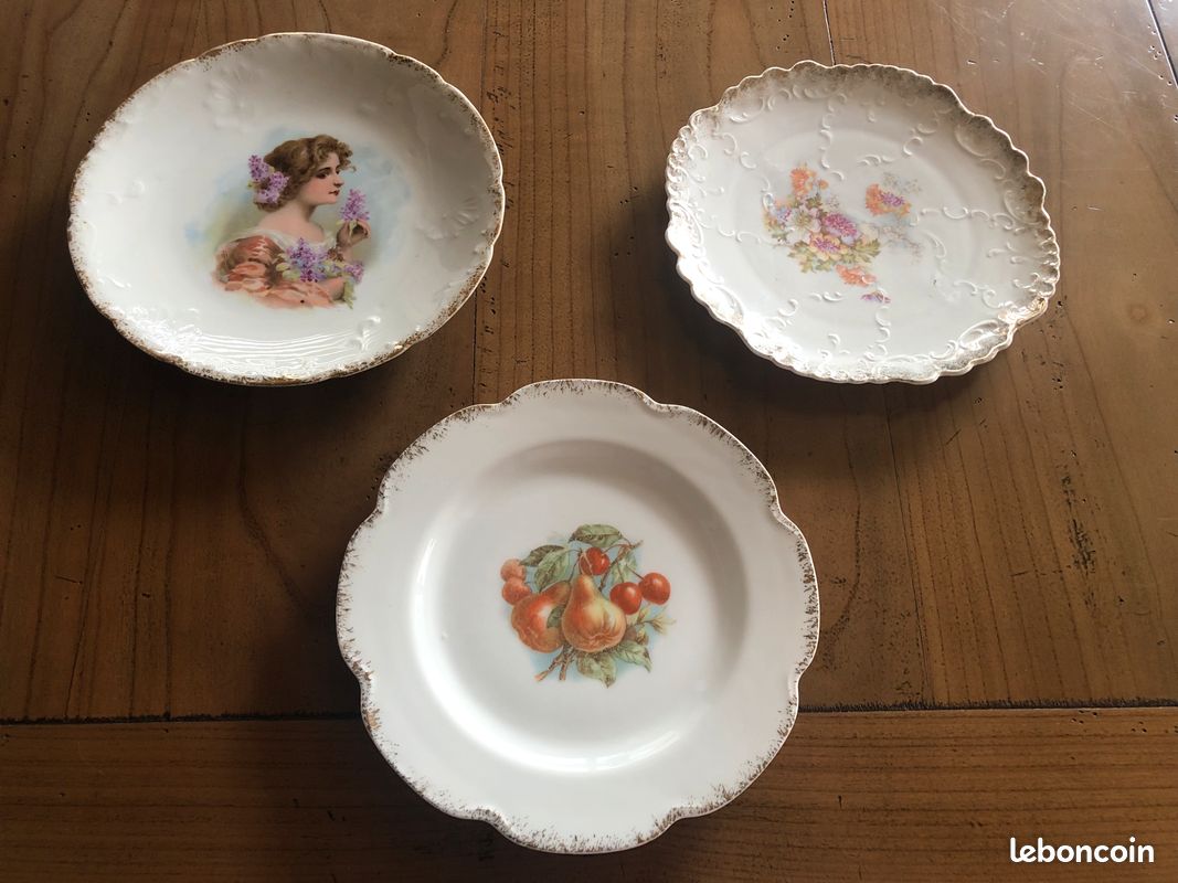 Lot de 3 assiettes anciennes décoratives (image 1)