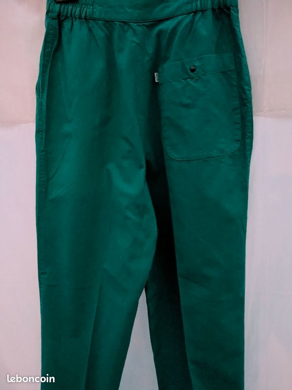 Pantalon coton vert émeraude T 36 original BE (image 5)
