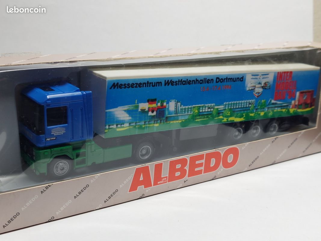 Camion Remorque MERCEDES Stute - Herpa Échelle 1/87 - Jaune - Neuf