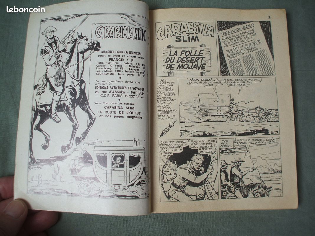 à saisir........RARE bd petit format de........" CARABINA SLIM "....n. 2.........éditions MON JOURNAL.....( RODEO..JIM CANADA...NEVADA...MISTER NO... Etc..)..... (image 3)