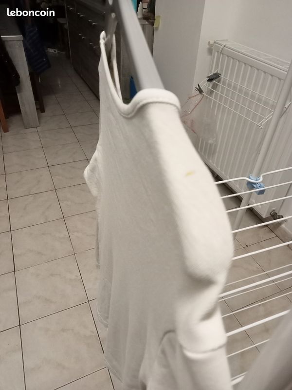Pull blanc 8-10 ans coton (image 5)