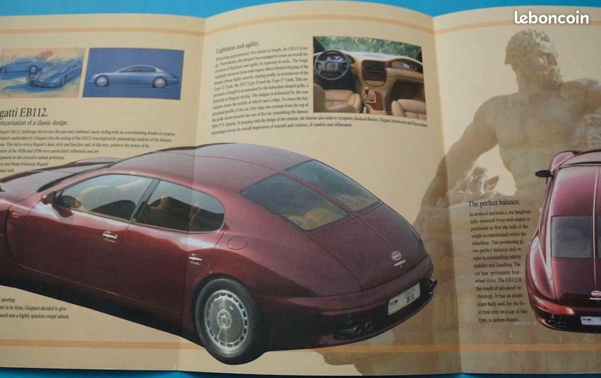 🚗 Catalogue Brochure Prospectus voiture ITALDESIGN BUGATTI EB112 (image 1)
