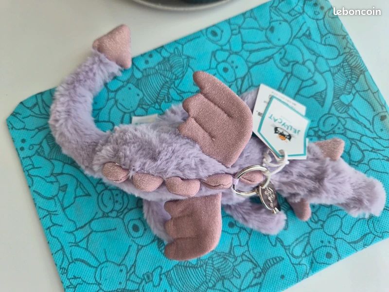Porte-clés Jellycat Dragon lavande (image 3)