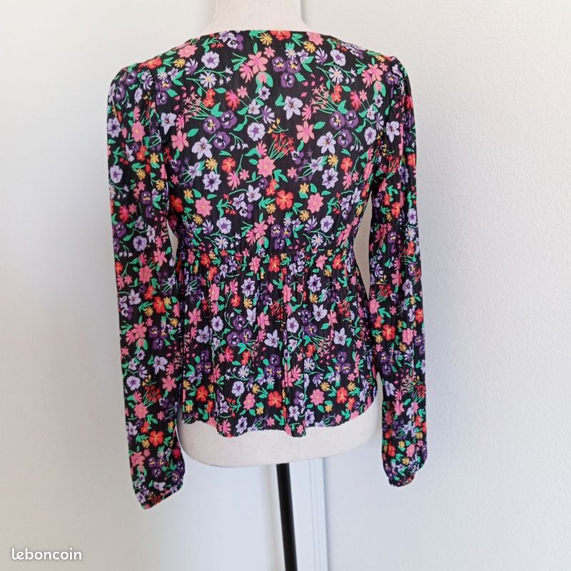 Blouse Femme Pimkie Manches Longues - Taille 36 En Coton Marron - Très Bon état