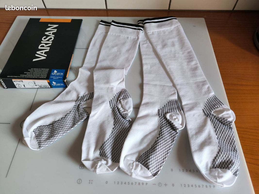 Bas De Compression VARISAN Taille 2 - Auto-fixant, Beige, FR40/42 - Occasion Bon état