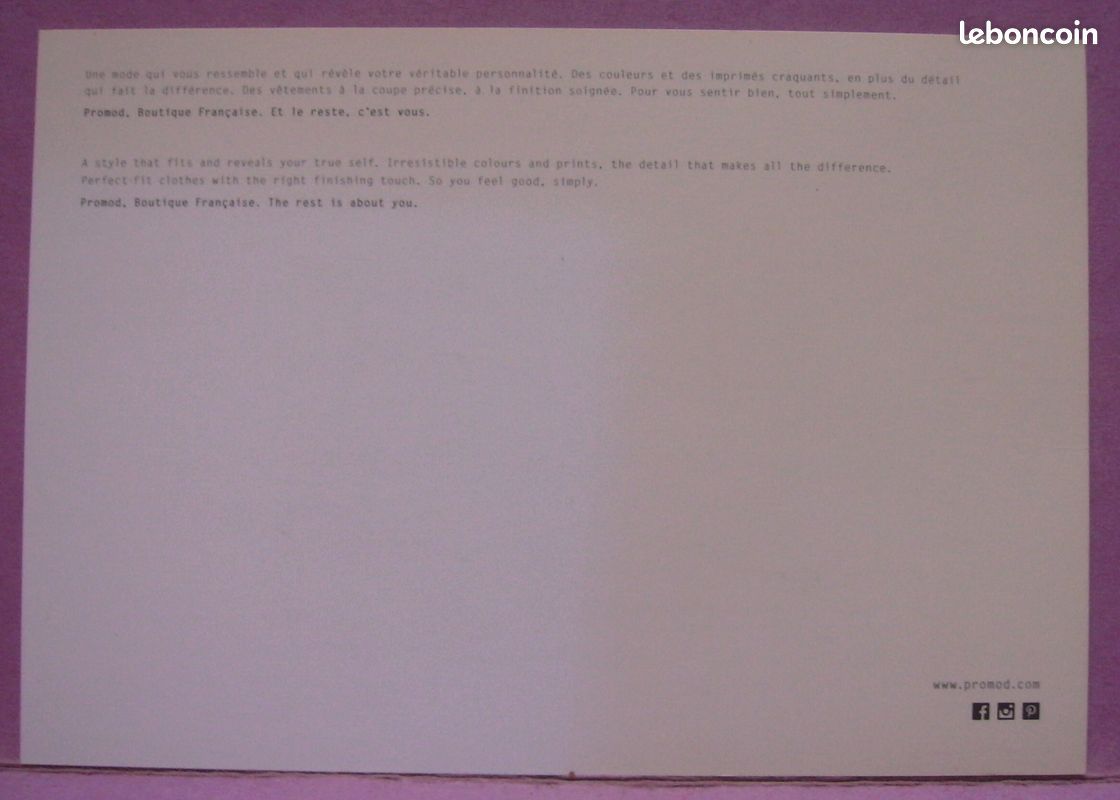 Carte Postale / Image Publicitaire " Promod " (image 2)