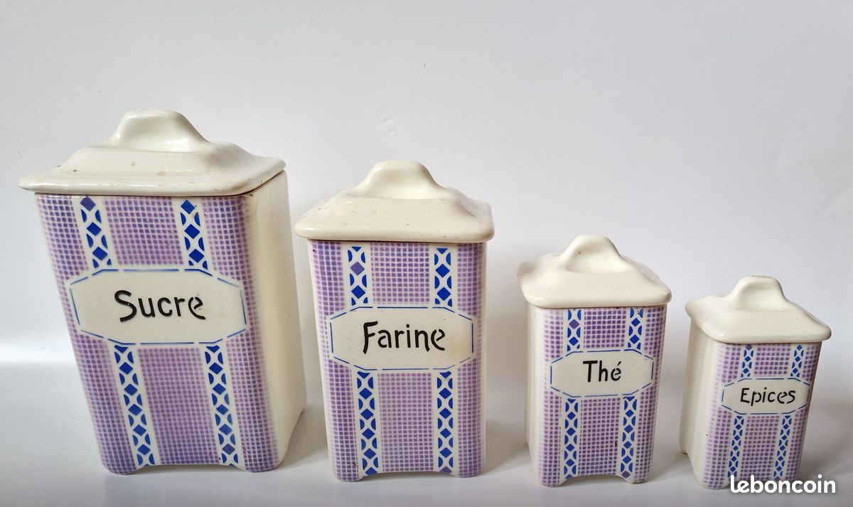 Pots en faïence de cuisine style rétro (image 1)