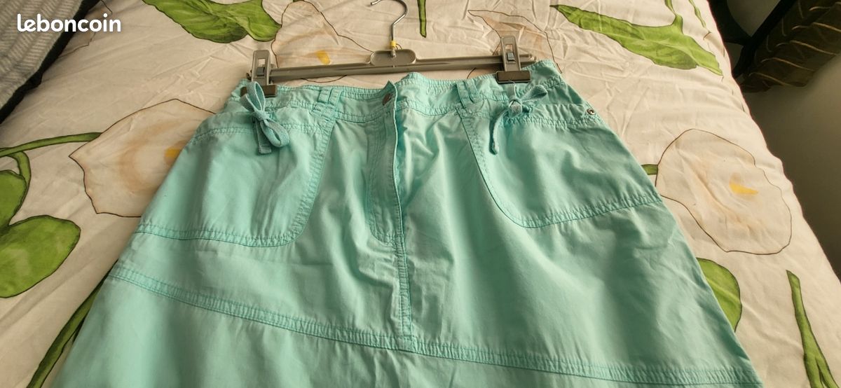 Jupe Femme M&S Lin Beige - Taille 16, Longueur Genou, Coupe A, Neuve Avec étiquette