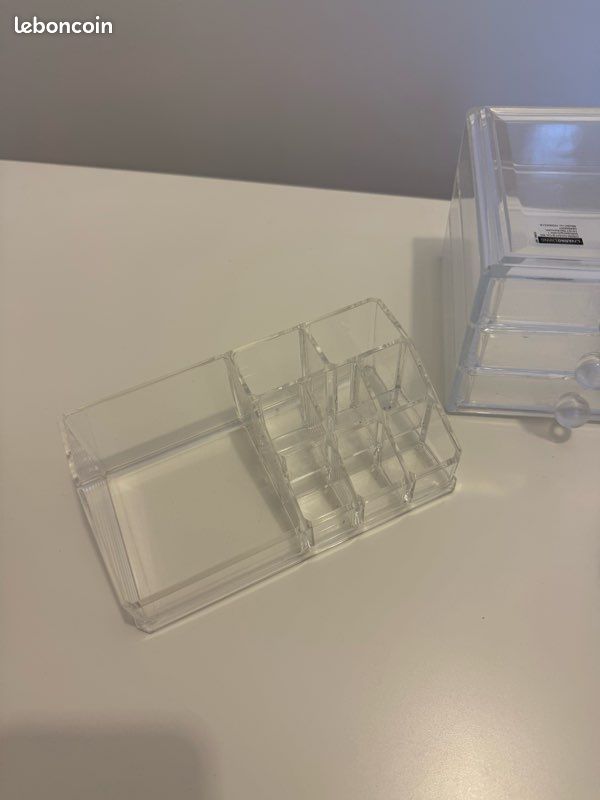 Lot de rangement/ organisateur à maquillage en acrylique épais transparent (image 3)