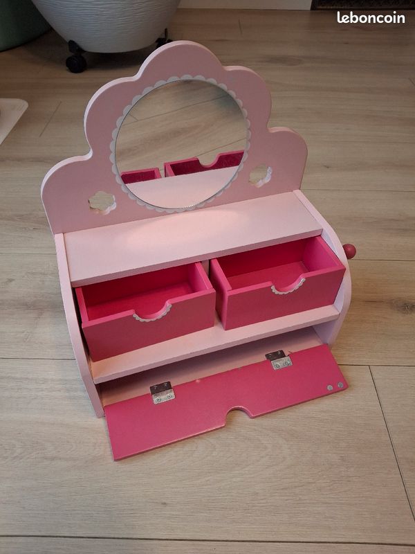Boîte à bijou enfant en bois avec miroir (image 2)