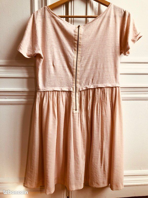 Robe Plissée Sandro Paris - Rose - Taille 1 (XS/S) - Neuve Avec étiquettes - Sans Manches