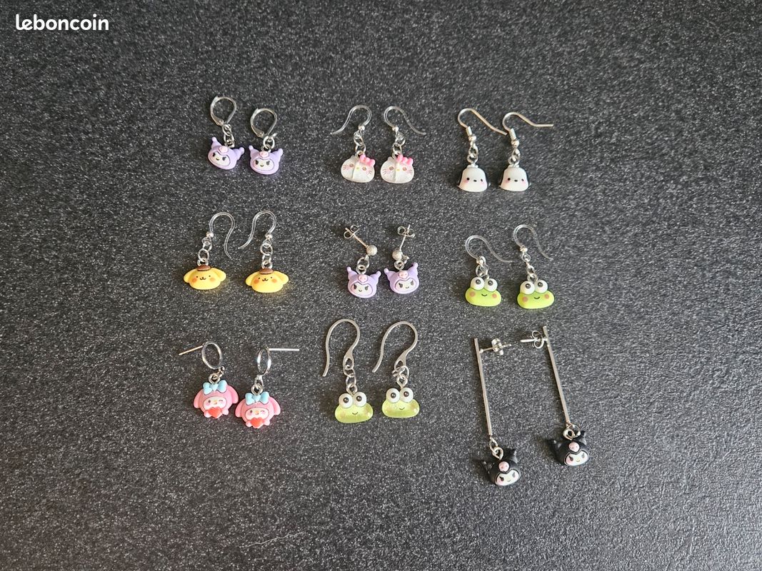 Boucles D'oreilles Hello Kitty Pour Bébé Et Enfant - Puces En Métal Doré Rhodié, Couleur Rose