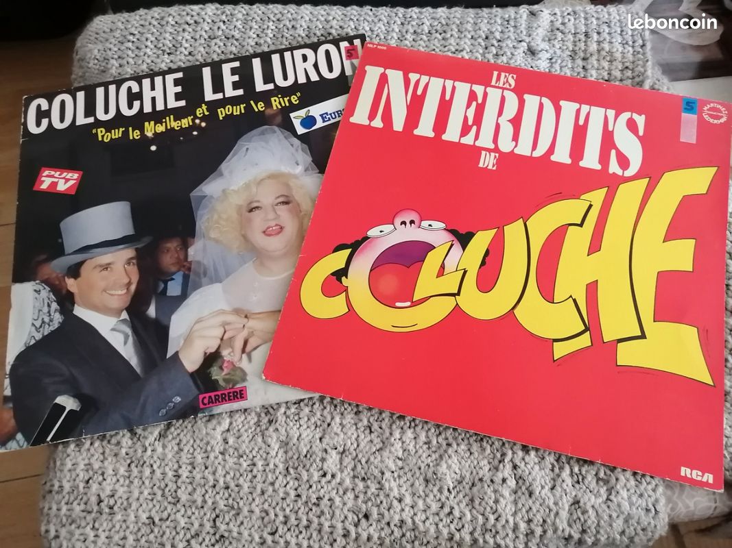 2 coffrets vinyles Coluche et Le Luron (image 1)