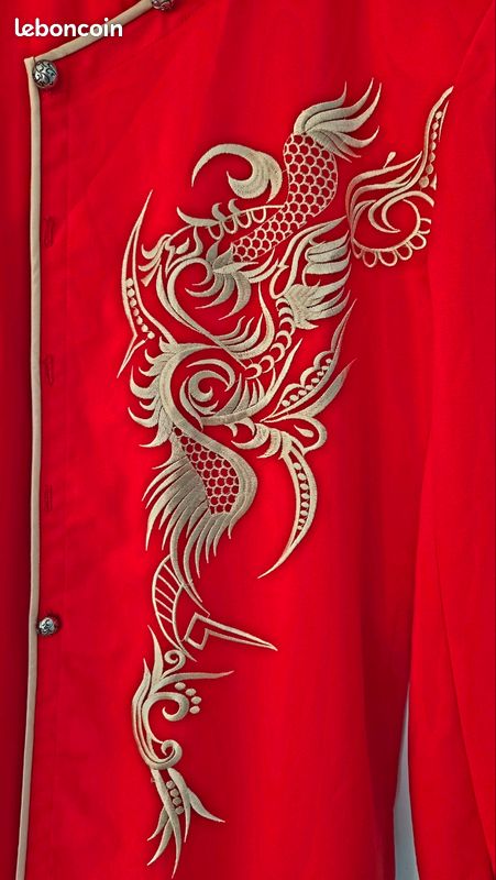Jolie Tunique femme style asiatique satin Taille M FR40 US8 UK12 EUR38