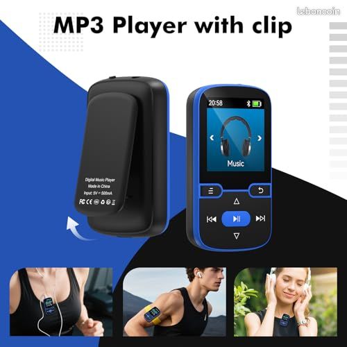 Lecteur MP3 Bluetooth 5.3 64Go - Enfant Avec Radio FM, Enregistreur, Podomètre