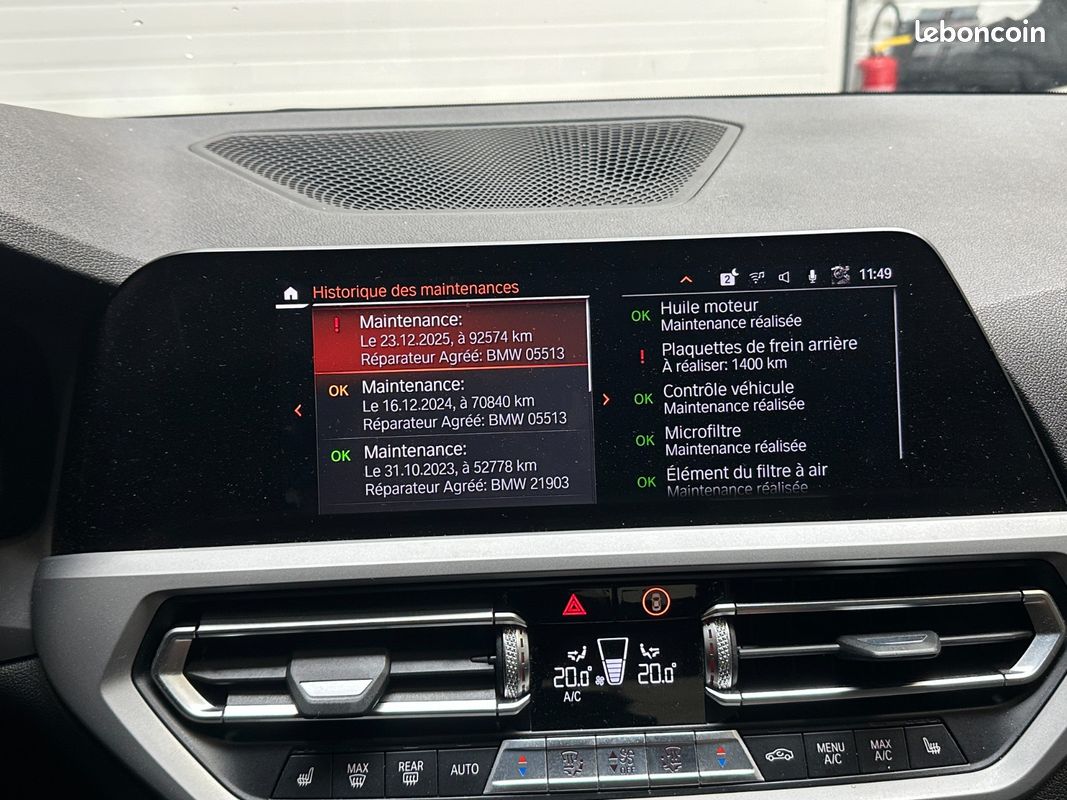 BMW SERIE 3 G20 318d 150 ch BVA8 + ENTRETIEN BMW + CAMÉRA DE RECUL + SIÈGES CHAUFFANTS + RÉGULATEUR ADAPTATIF (image 30)