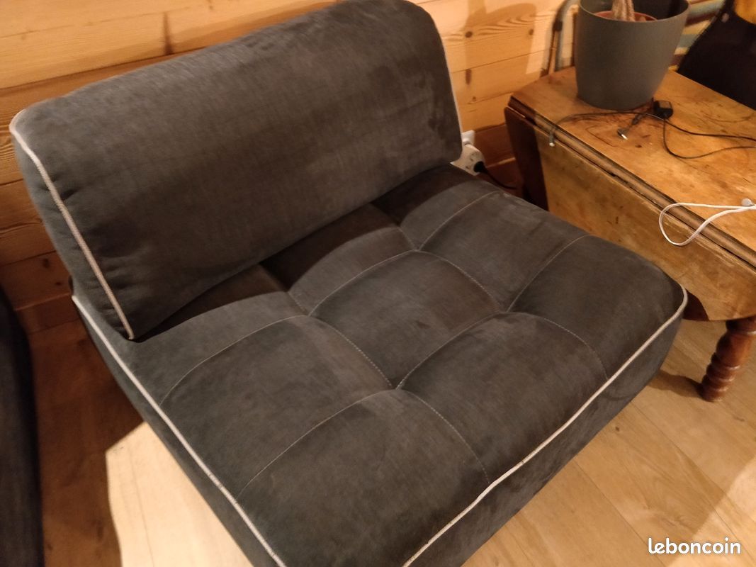Fauteuil 1 place gris noir (image 3)