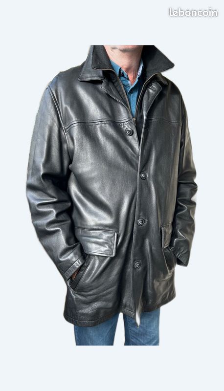 Veste/parka cuir homme Forestland noire Vêtements