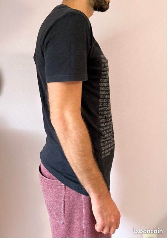 Tee-shirt SANDRO Gris Taille L - Homme - Occasion Très Bon état