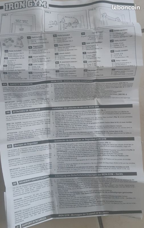 Iron Gym, Barre De Traction Horizontale,Réglable,Installation