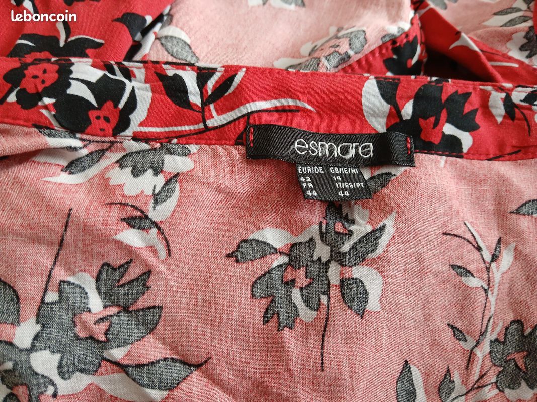 Robe rouge impimée noir et blanc - taille 42/44 (image 3)