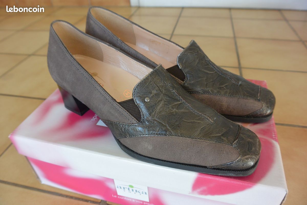 Escarpins Artika Soft Cuir Marron – Femme Taille 38.5 – Neufs Ekodi