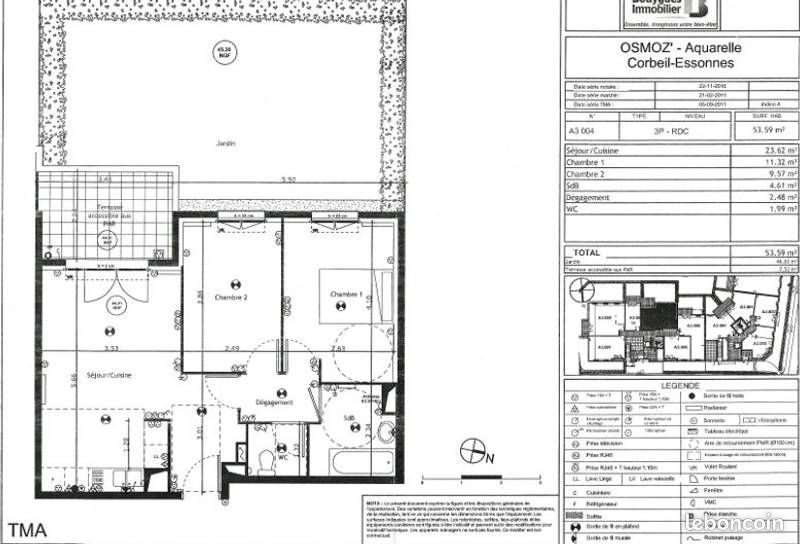 Appartement 3 pièces 54 m² · à Corbeil-Essonnes · 54 m² · 1 030 €