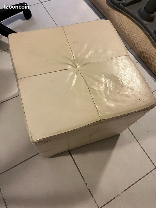 Pouf blanc crème (image 2)